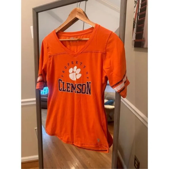 Clemson Russell Short Sleeve Shirt Large Orange - Picture 2 of 5